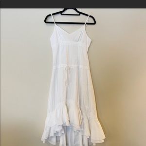 A-List By Wrapper White High Low V-Neck Lightweight Dress